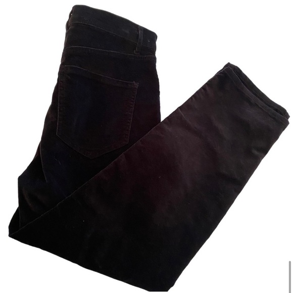 Express Super High Rise Straight Cropped Velvet Pants - Picture 4 of 10